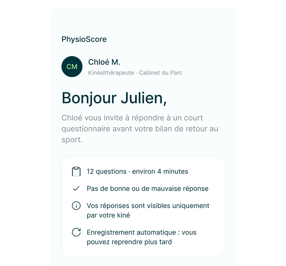 Questionnaire patient sur mobile